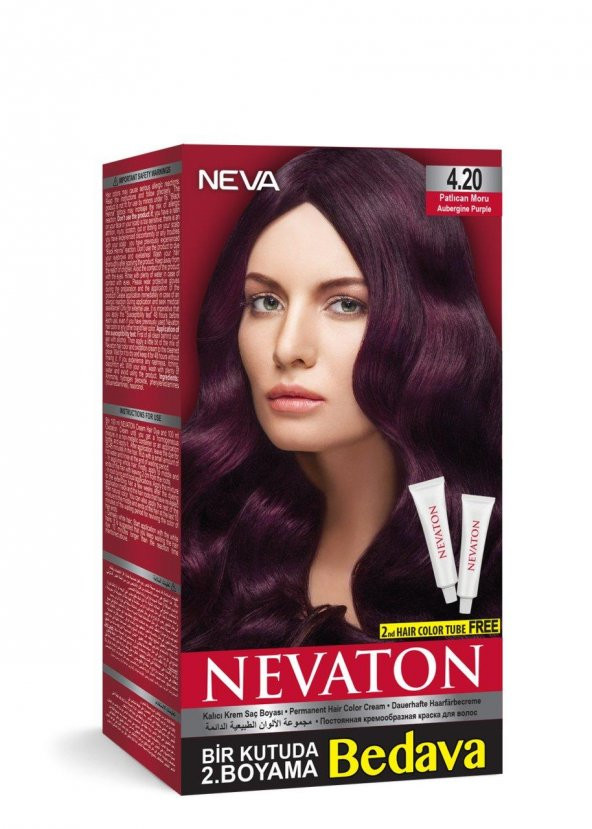 Nevaton Set Saç Boyası Bir Kutuda 2 Boyama  4.20 Patlıcan Moru