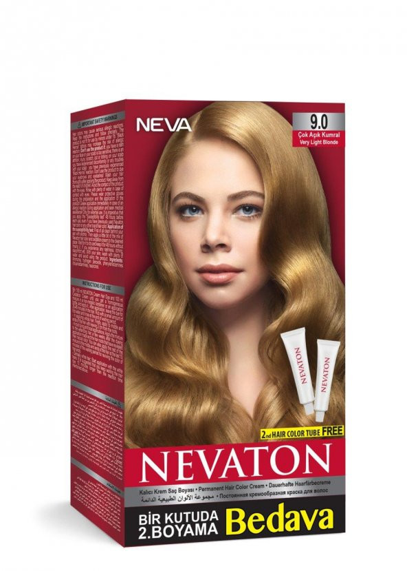 Nevaton Set Saç Boyası Bir Kutuda 2 Boyama  9.0 Çok Açık Kumral ürün görseli 1