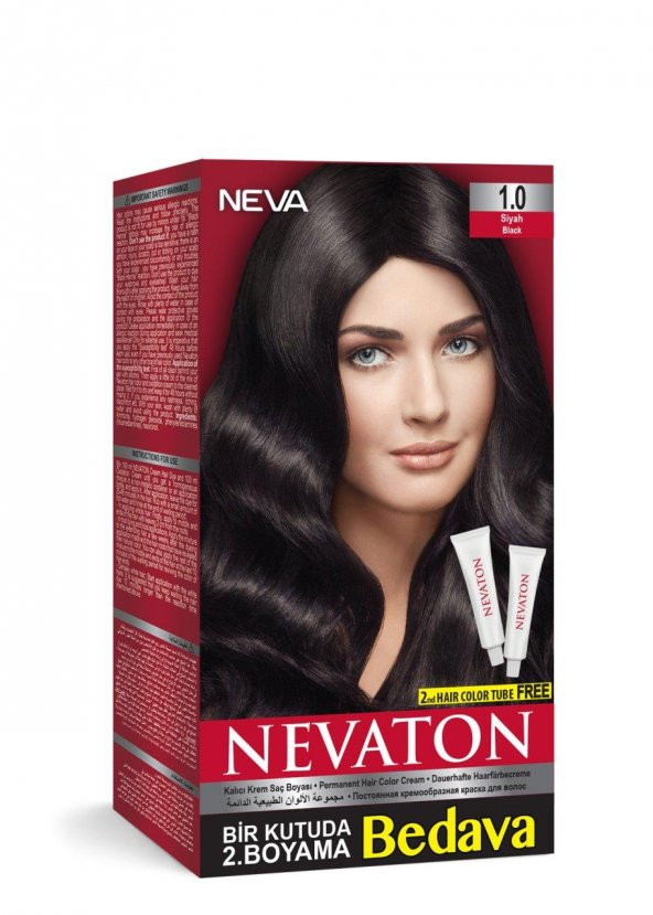 Nevaton Set Saç Boyası Bir Kutuda 2 Boyama  1.0 Siyah