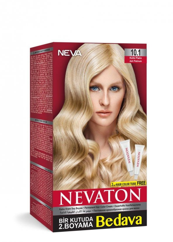 Nevaton Set Saç Boyası Bir Kutuda 2 Boyama 10.1 Küllü Platin