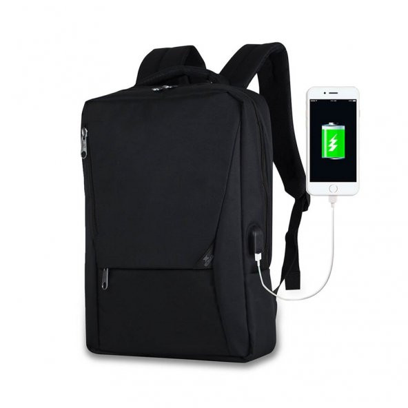 My Valice Smart Bag ACTİVE Usb Şarj Girişli Slim Notebook Sırt Çantası Siyah