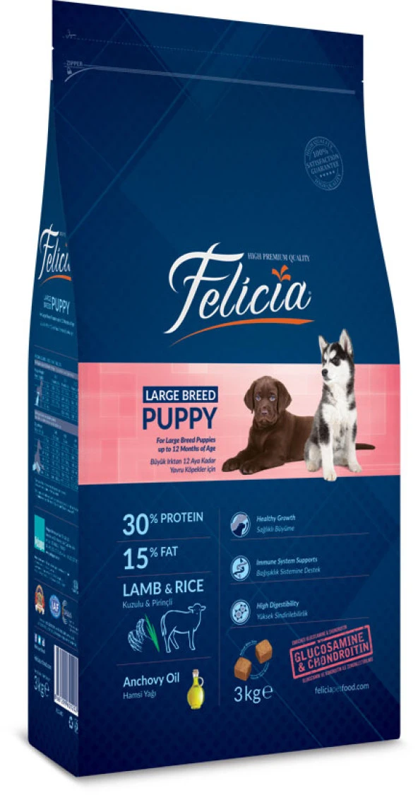 Felicia 3 Kg Yavru Kuzulu M/Large Az Tahıllı Breed HypoAllergenic Köpek Maması