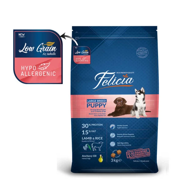 Felicia 3 Kg Yavru Kuzulu M/Large Az Tahıllı Breed HypoAllergenic Köpek Maması - 6