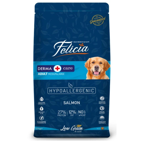 Felicia Az Tahıllı 15 Kg M/L Somonlu HypoAllergenic Köpek Maması