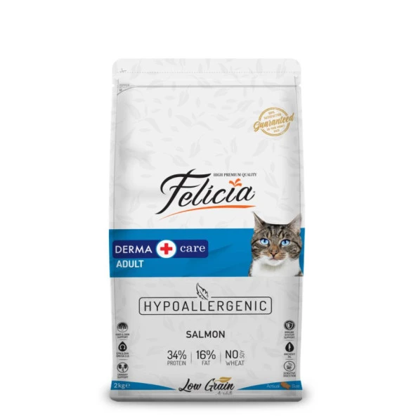 Felicia 2 Kg Yetişkin Somonlu Az Tahıllı HypoAllergenic Kedi Maması - 3