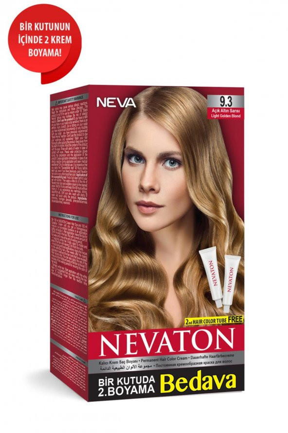 Nevaton İkili Set Saç Boyası 9.3 Açık Altın Sarısı