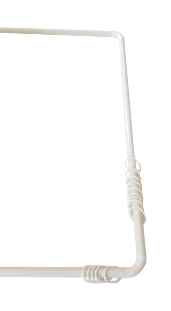 Prado Köşeli Banyo Duş Perde Borusu,Perde Askısı 90x90x90cm - 2