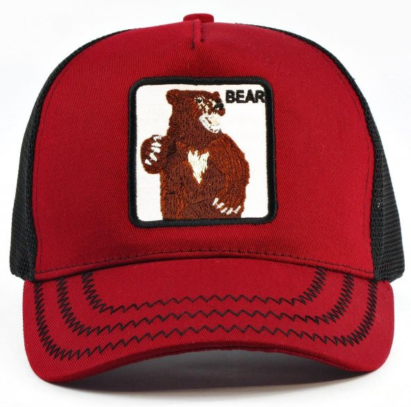 Bear Ayı Şapka Cap Bordo Renk Unisex cp86