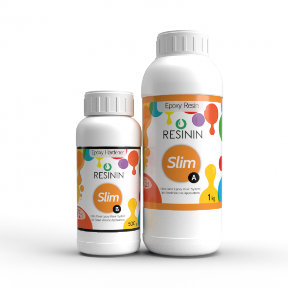 Slim Original 1500 Gr A+B Küçük Hacim İçin Şeffaf Epoksi Reçine