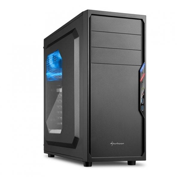 SHARKOON mid Tower Powersiz VS4-W ATX PC Kasası Pencereli Siyah 1