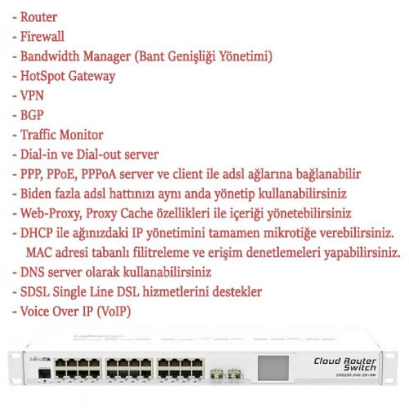 MiKROTiK 24port CRS226-24G-2S+RM Gigabit 2x SFP Layer3 RouterOS L