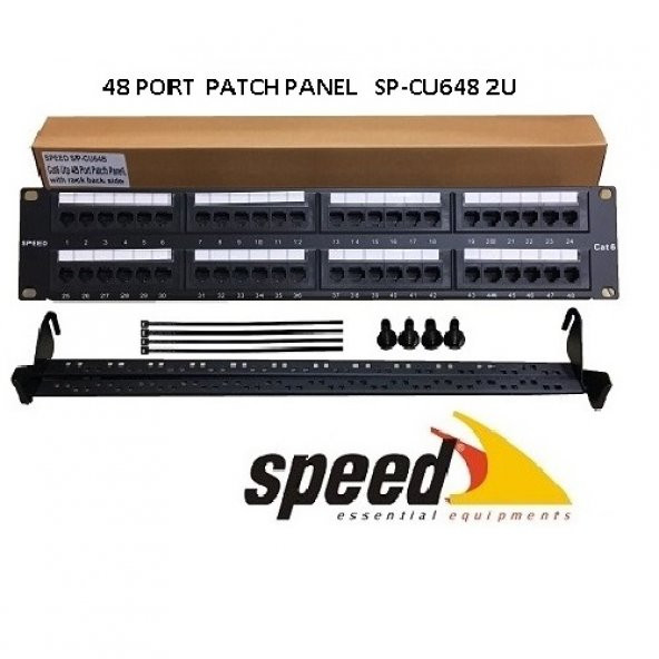 SPEED 2U 48port Cat6 Utp Patch Panel SP-CU648