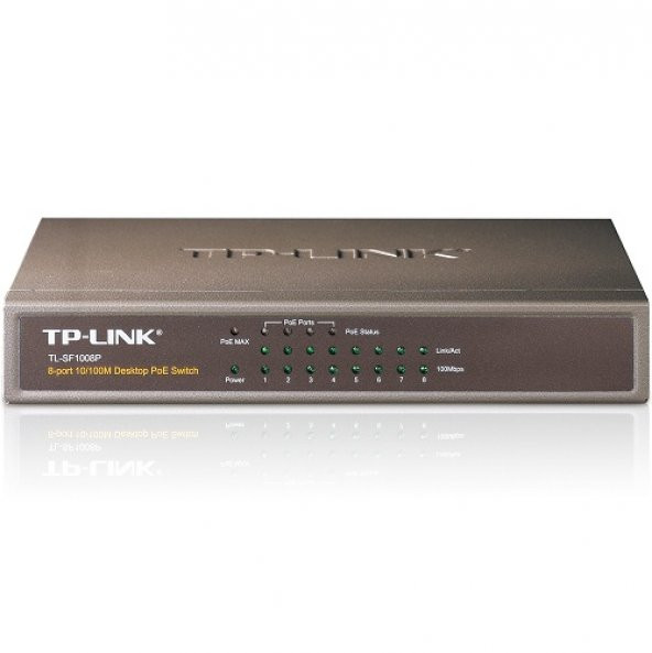 TP-LINK 8port 4port PoE TL-SF1008P 10/100 Yönetilemez Switch 57W