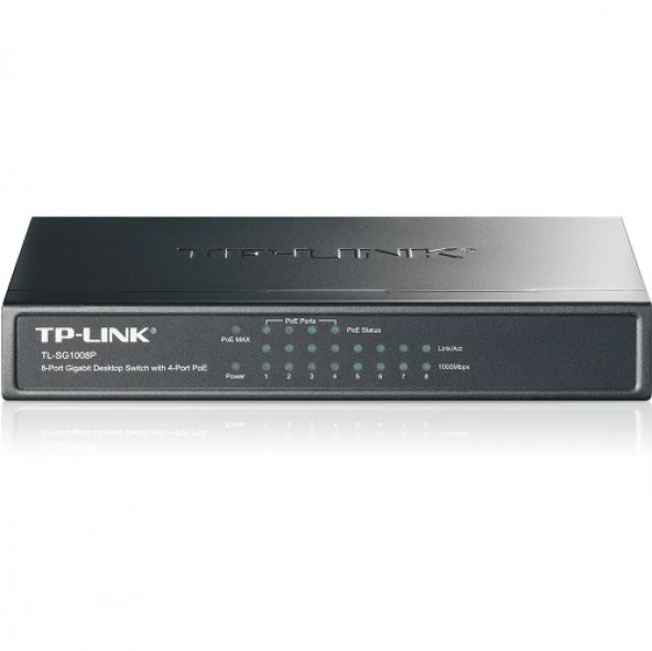 TP-LINK 8port 4port PoE TL-SG1008P Gigabit Yönetilemez Switch 53w