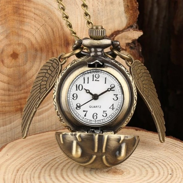 HARRY POTTER GOLDEN SNITCH WINGS MELEK KANAT SAAT CEP SAATİ KOLYE - 2