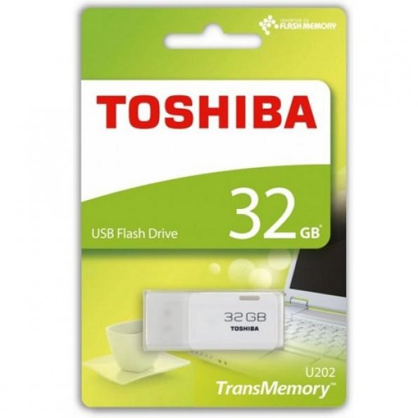 32GB TOSHIBA USB 2.0 Hayabusa THN-U202W0320E4 Beyaz Taşınabilir B