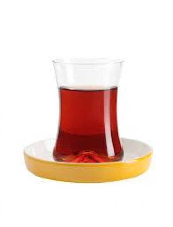 Koleksiyon Tiryaki 6lı Çay Seti Sarı