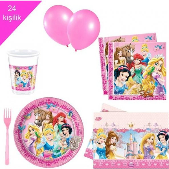 Disney Prensesleri, prenses 24 Kişilik 12 Parça Doğum Günü Seti