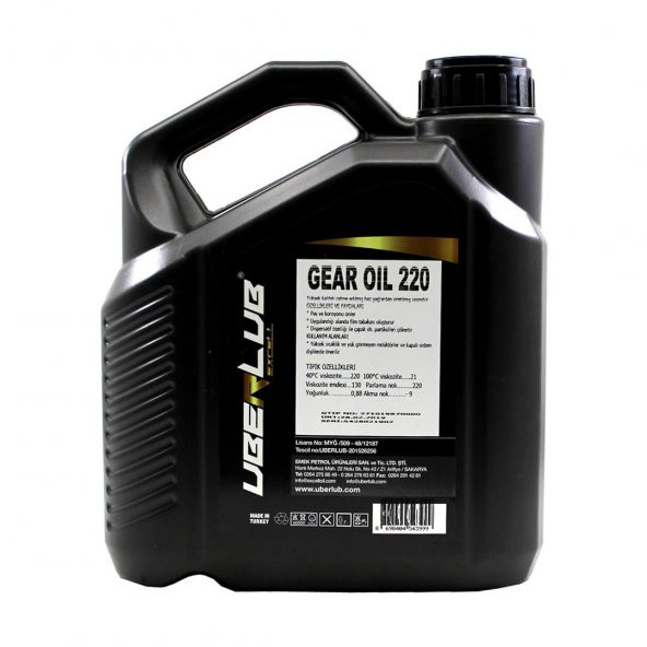 Uberlub Excell Gear Oil 220 3 Lt Asansör Dişli Yağı - 2
