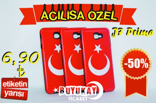 Samsung Galaxy J7 Prime Türk Bayraklı Darbe Emici Kılıf - 1