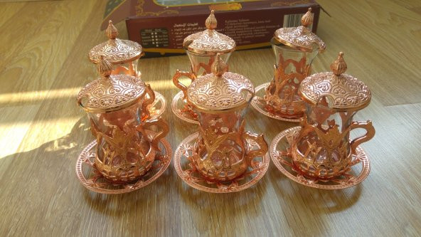 Osmanlı Motifli ÇAY Seti 6 lı Çay bardağı