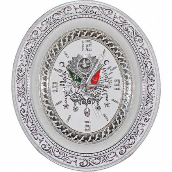 Osmanlı Armalı Taşlı Lüks Duvar Saati 32x37 cm - 2