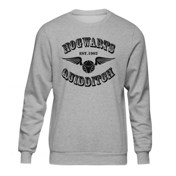 Harry Potter Quidditch Hogwarts Gri Sweatshirt