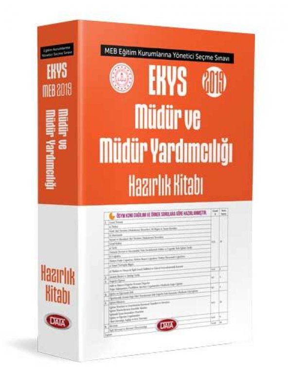 2019 MEB EKYS Müdür ve Müdür Yardımcılığı Hazırlık Kitabı Data