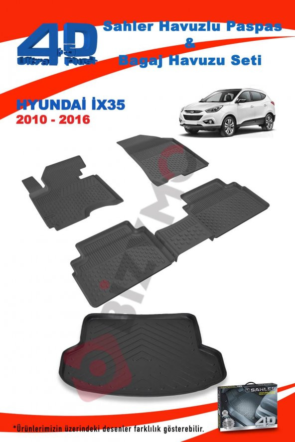 Hyundai İx35 2010-2016 4,5D Havuzlu Paspas+ Bagaj Havuzu Set