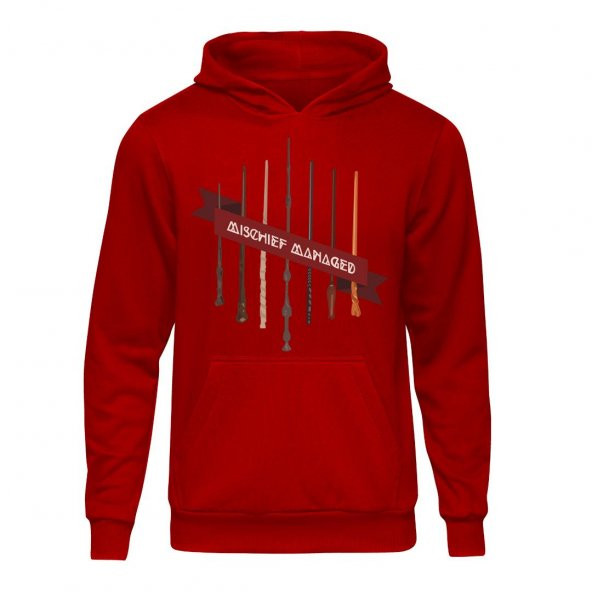 Harry Potter Çapulcular Muziplik Tamamlandı Kırmızı Kapşonlu Hoodie Unisex