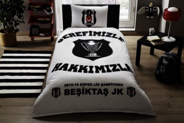 Taç Lisanslı Beşiktaş Şampiyonluk Nevresim Takımı Tek Kişilik-BSK