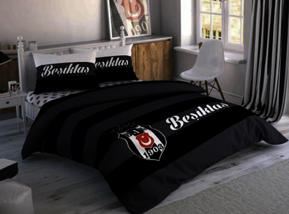 Taç Beşiktaş Striped Nevresim takımı-BSK006