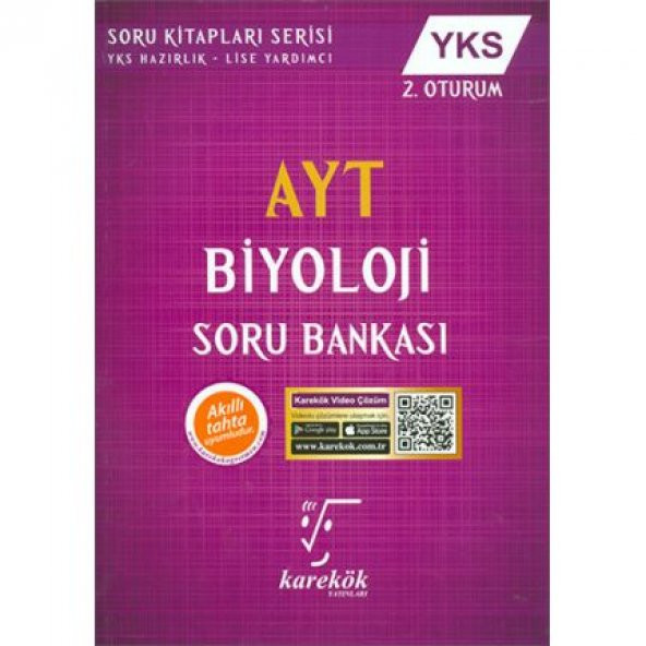 AYT Biyoloji Soru Bankası Karekök Yayınları