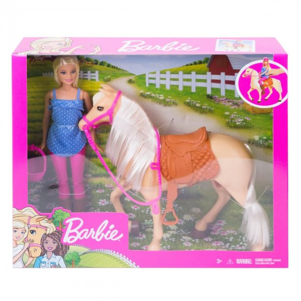 FXH13 Barbie ve Güzel Atı Oyun Seti /Barbienin Hayvanları