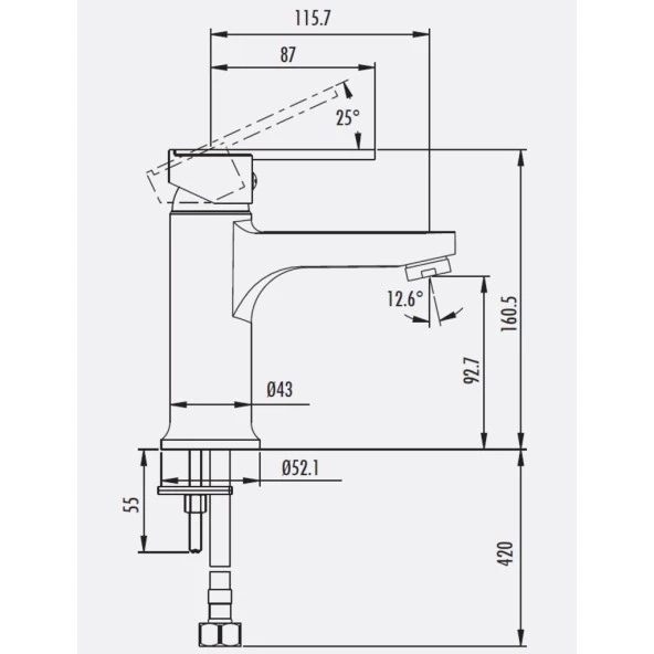 CREAVİT VEGA LAVABO+EVYE+BANYO BATARYA SETİ VG1840+VG2840+VG8640 5 YIL GARANTİ - Resim 2