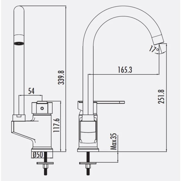 CREAVİT VEGA LAVABO+EVYE+BANYO BATARYA SETİ VG1840+VG2840+VG8640 5 YIL GARANTİ - Resim 3