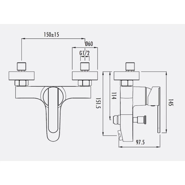 CREAVİT VEGA LAVABO+EVYE+BANYO BATARYA SETİ VG1840+VG2840+VG8640 5 YIL GARANTİ - Resim 4