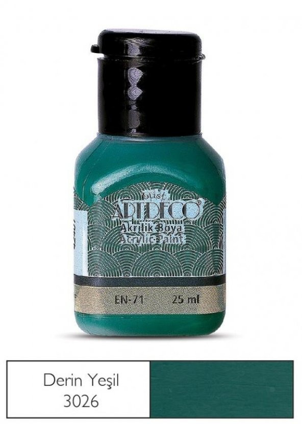 ARTDECO AKRILIK BOYA 25ML DERIN YESIL (3026) - Resim 2