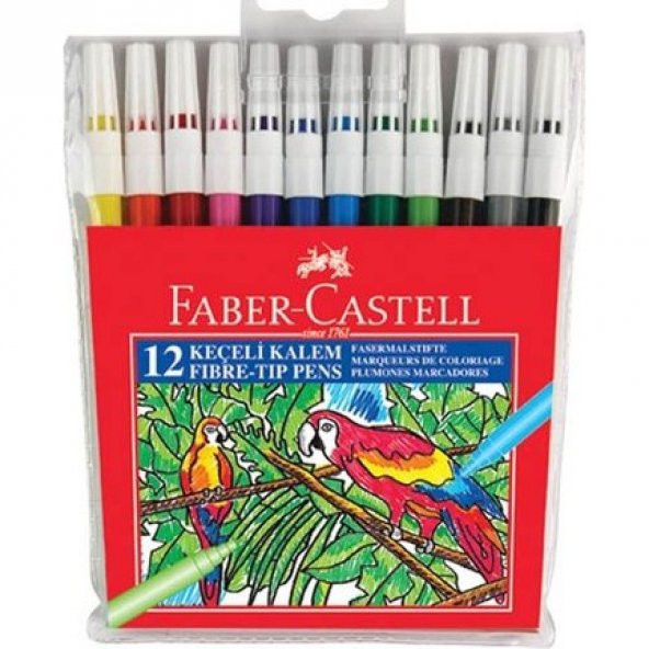Faber-Castell Keçeli Kalem,12'li Poşet