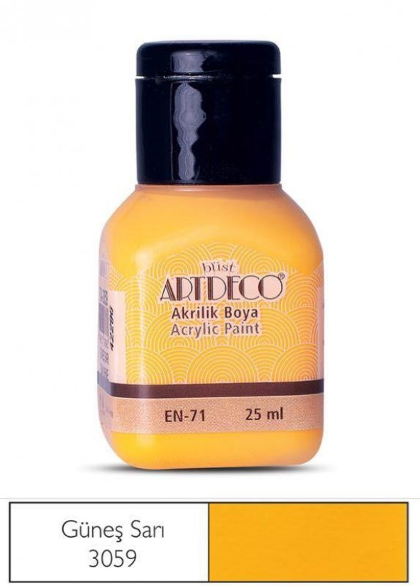ARTDECO AKRILIK BOYA 25ML GUNES SARI(3059) - Resim 2