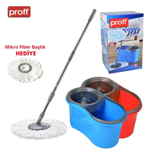 Proff Turbo Star Döner Başlıklı Temizlik Seti, Vileda, Paspas Mop