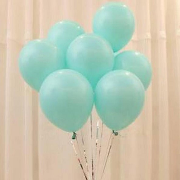 100 lü Adet Lateks Su Mint Yeşili Turkuaz Renkli Balon