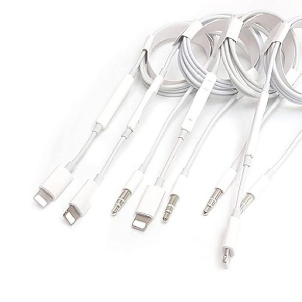 iPhone Kulaklık Dönüştürücü Lightning 3.5mm Jack Araç Aux Ses Jak - 6