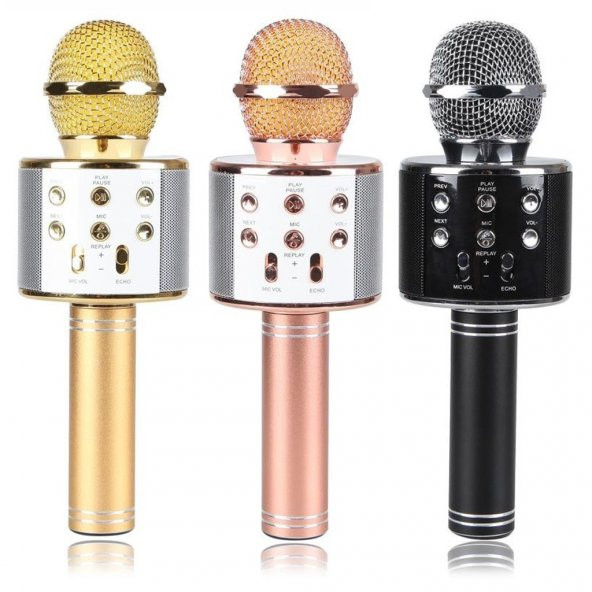 Karaoke Mikrofon WS 858 Bluetoothlu  Sihirli Bluetooth Hoparlö