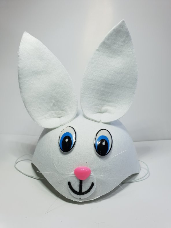 Çocuk Tavşan Şapkası Beyaz Renk