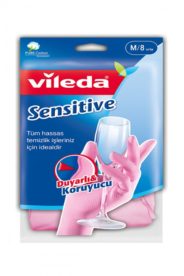 Vileda Sensitive Candy Pink Büyük Boy Eldiven L Beden