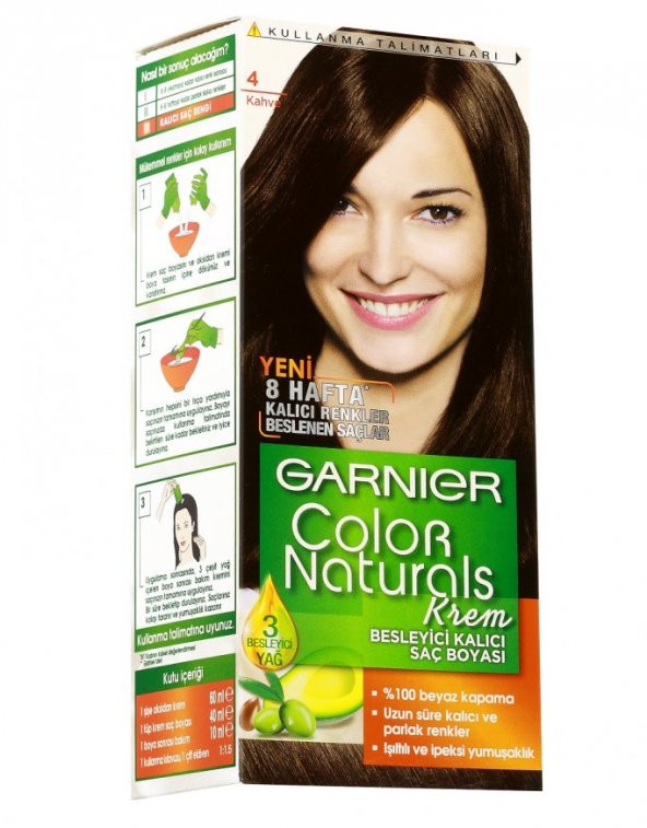 Garnier Color Naturals Saç Boyası No:4 Kahve