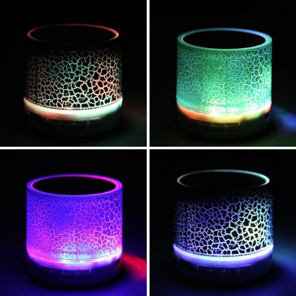 Işıklı Mini Bluetooth Hoparlör Taşınabilir Kablosuz Speaker Ses Bombası Şarjlı Mp3 Çalar Player Hd - 3