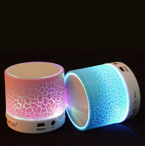 Işıklı Mini Bluetooth Hoparlör Taşınabilir Kablosuz Speaker Ses Bombası Şarjlı Mp3 Çalar Player Hd - 8