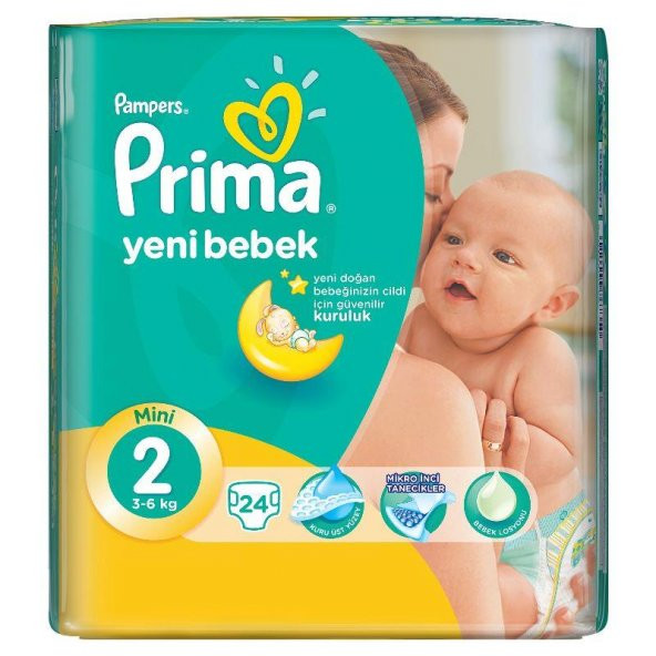 PRIMA Aktif Bebek Tekli Mini 3-6 kg No:2 24lü
